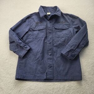 Crazy 8 Boy's Blue Cali Auto Service Button Down Shirt Size Small (5-6)